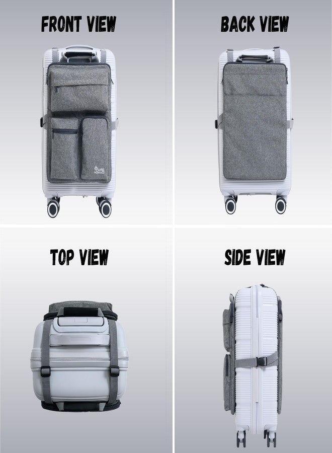 SUITEDNOMAD Luggage Harness for Carry On Bag, Over Suitcase Organizer with Storage Pockets and Laptop Sleeves, Slide On Adjustable Bag for Travel - Image 4